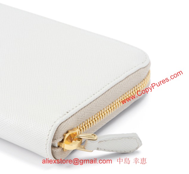 プラダ　2013年春夏新作SAFFIANO METALメタルロゴデザイン ラウンドファスナー 長財布 1M0506 QWA F0K74 